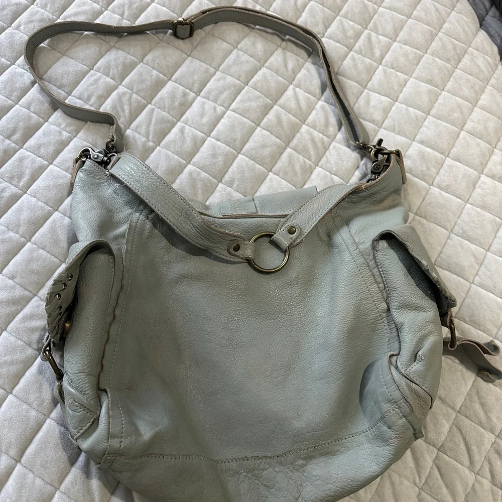 We The Free Soft aqua color  Leather Shoulder Bag - Picture 2 of 5